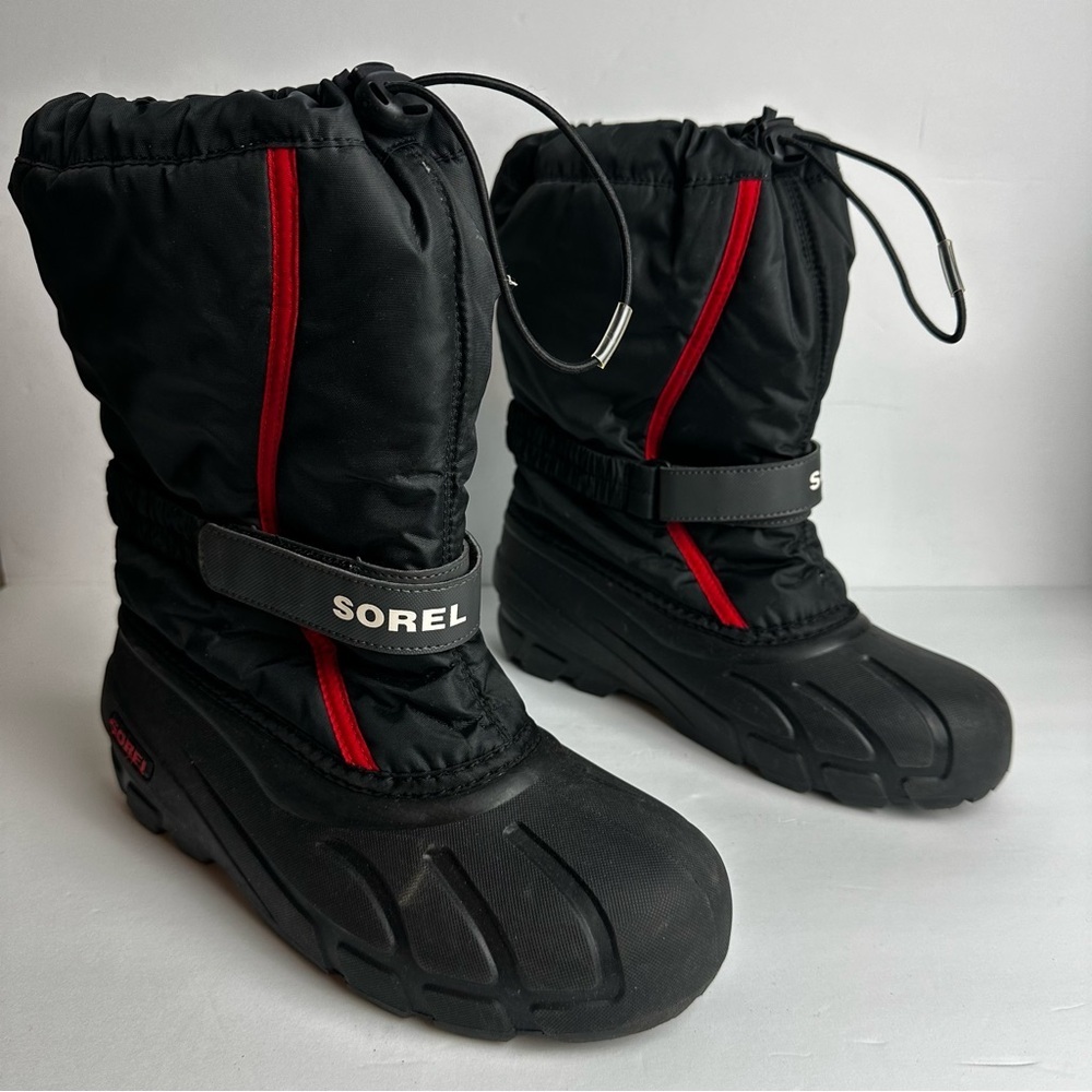 Sorel Flurry Insulated Snow Boots Women's Size 7 Waterproof Winter Black Outdoor